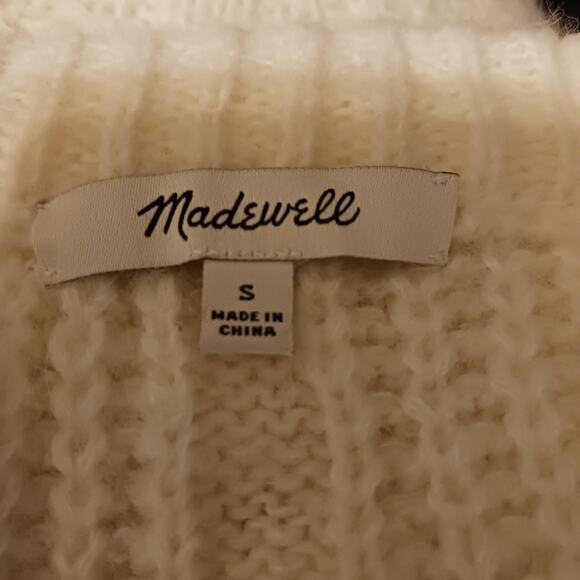 Madewell Charley Ivory White Cable Knit Wool / Alpaca Blend Sweater NWOT - Picture 7 of 8